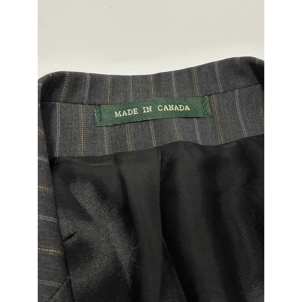 Lauren Ralph Lauren Blazer‎ Mens 40R Grey Pinstripe Wool Two-Button Suit Jacket